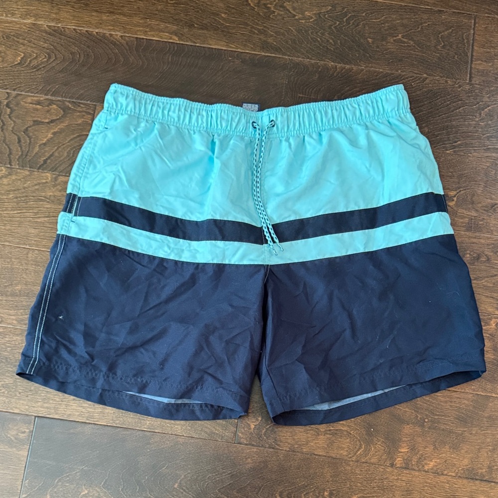 George Two-Tone Blue Swim Trunks XL